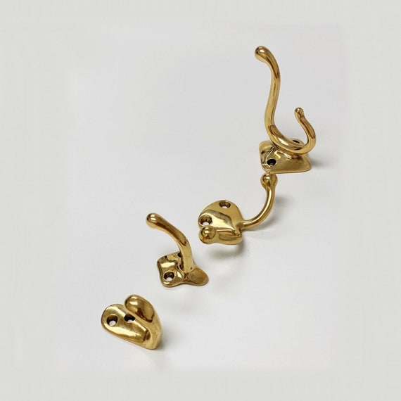 Polished Unlacquered Brass louie Wall Hooks, Brass Wall Coat Hooks