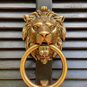 Brass Lionhead Lion Head Door Knocker Brass Door Knocker Holiday Gift image 2