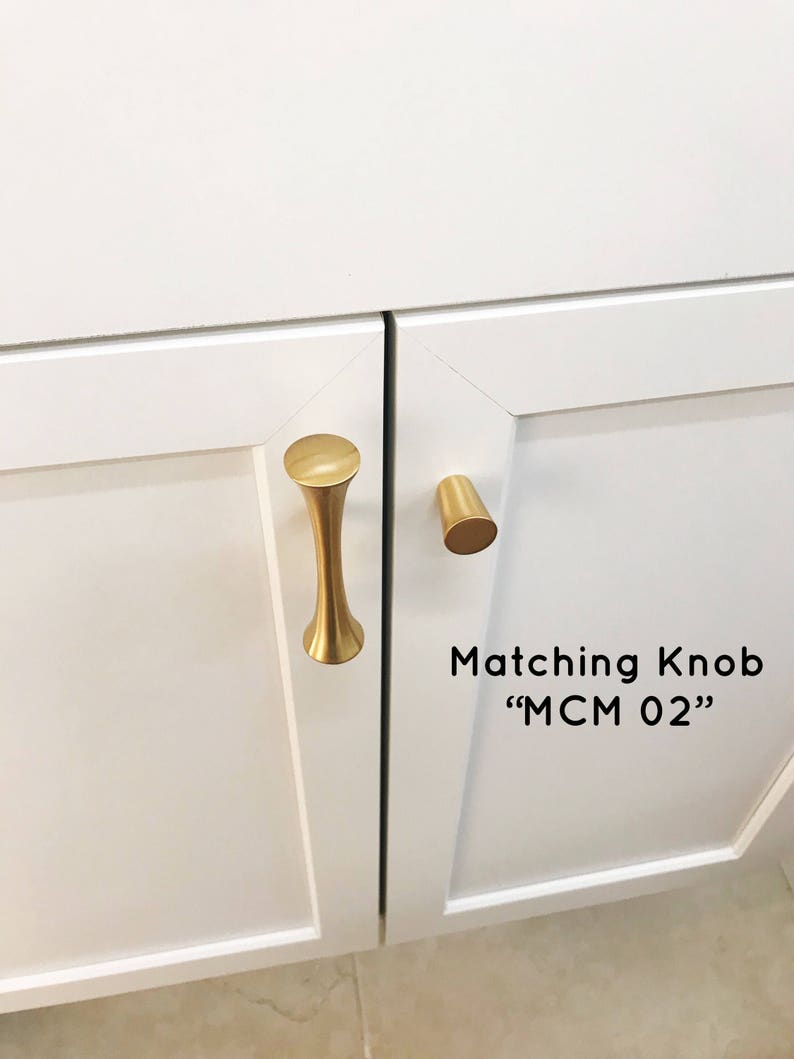 Brass Knob MCM 01 MidCentury Knob Etsy