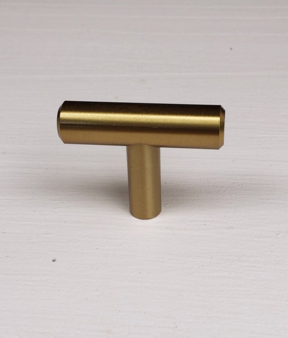Brass Knob European Brass T Knob Round Drawer Etsy