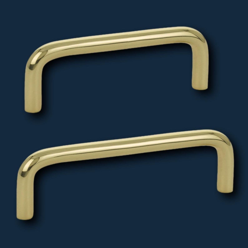 Unlacquered Brass wire Drawer Pulls Brass Etsy