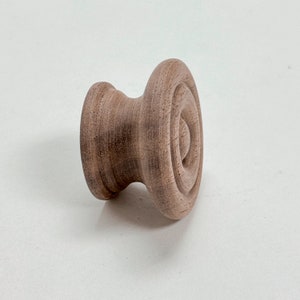 Round Walnut Cabinet Knob Palmer Wood Knob Kitchen Closet Furniture Hardware image 7