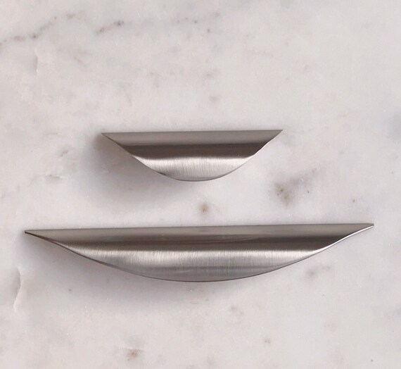 Luna Cabinet Knobs Brushed Nickel Drawer Pull Cabinet Pull Etsy