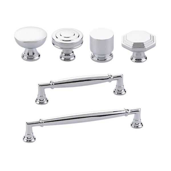 Polished Chrome "Elite" Drawer Pulls, Knobs and Appliance Handles, Cabinet Knobs, Transitional Drawer Pulls