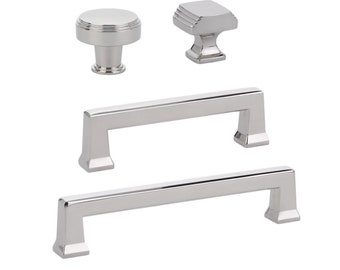 Polished Nickel "Deco" Cabinet Pulls and Knobs | Cabinet Handles Cabinet Hardware