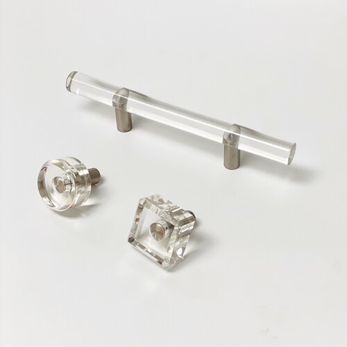 Vienna Polished Nickel and Lucite Pulls and Knobs Etsy