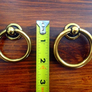 Plain Brass Ring Capri Pulls Hardware Cabinet Pull Drawer Pull image 8