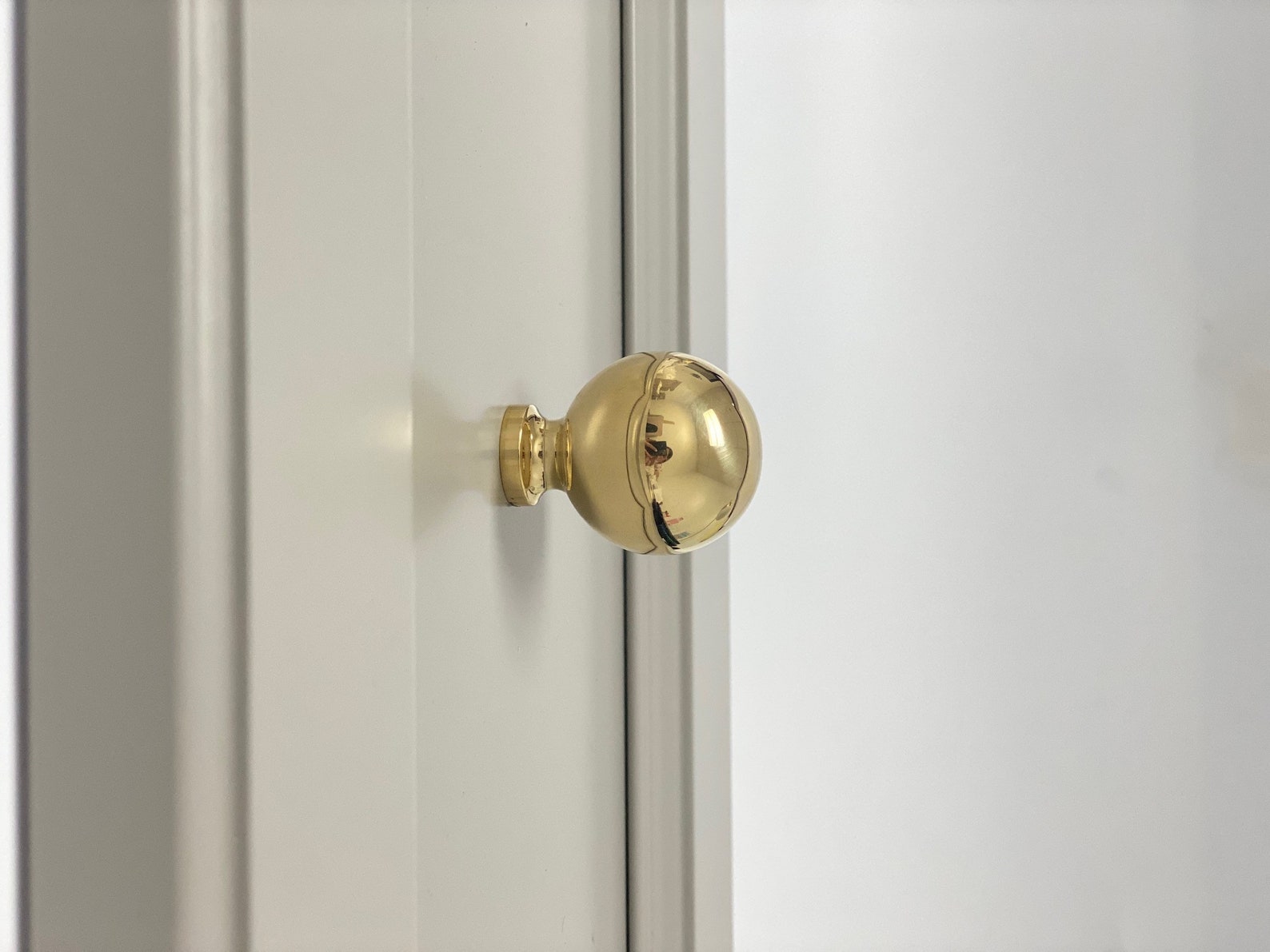 Unlacquered Brass bespoke Ball Knob in Etsy