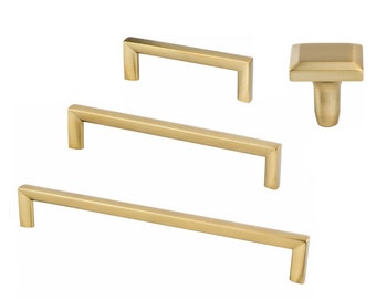 Champagne Bronze "Trane" Drawer Pulls and Knob, Cabinet Knob and Drawer Handles, Champagne Bronze