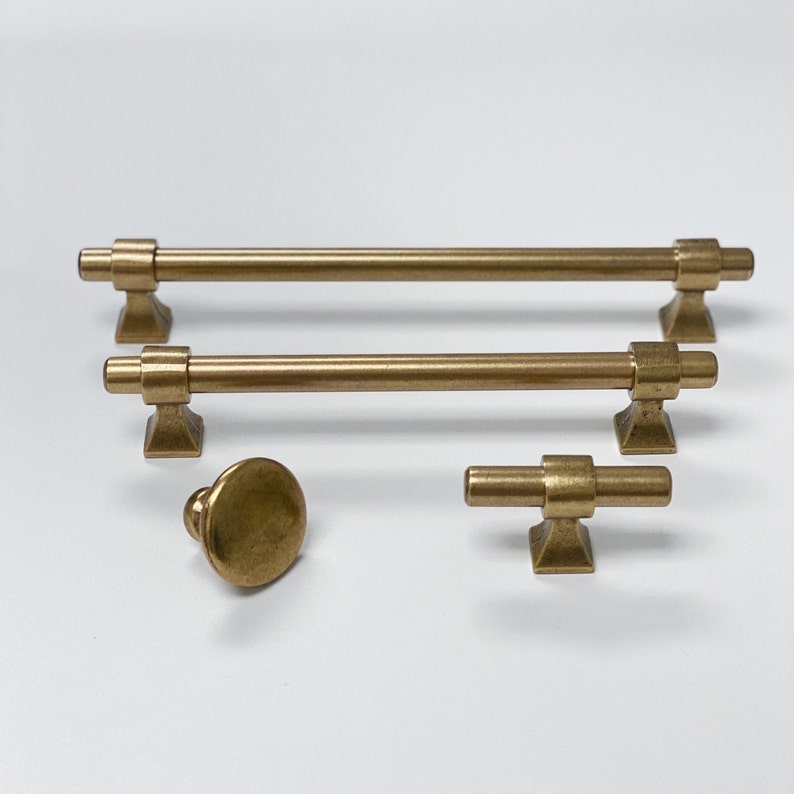 Brass Drawer Pulls Park in Aged Brass Drawer Handles - Cabinet Hardware