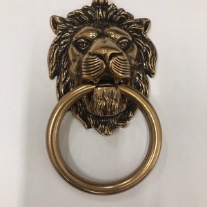 Brass Lionhead Lion Head Door Knocker Brass Door Knocker Holiday Gift image 6