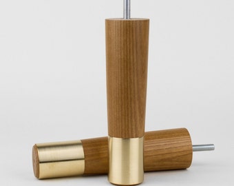 Set of 2- Mid-century Modern Furniture Legs Replacement Legs in Teak