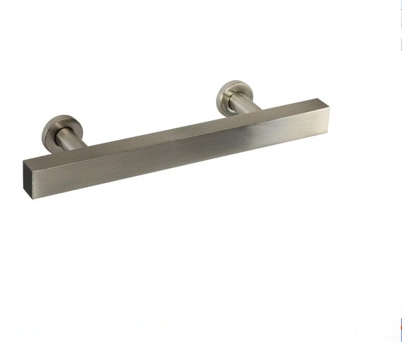 3 13 16 European Bar Pull Brushed Nickel Cabinet Pull Etsy