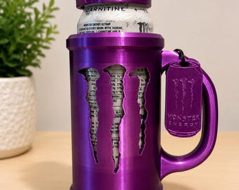 Monster Energy Purple Can Holder Stein | 16oz 3D Printed Drink Mug