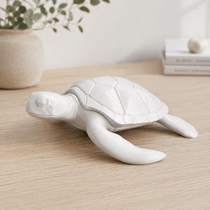 Sea Turtle Statue, Coastal Home Decor, 3D Printed Marine Animal, Beach House Sculpture, Ocean Lover Gift, Nautical Nursery Art