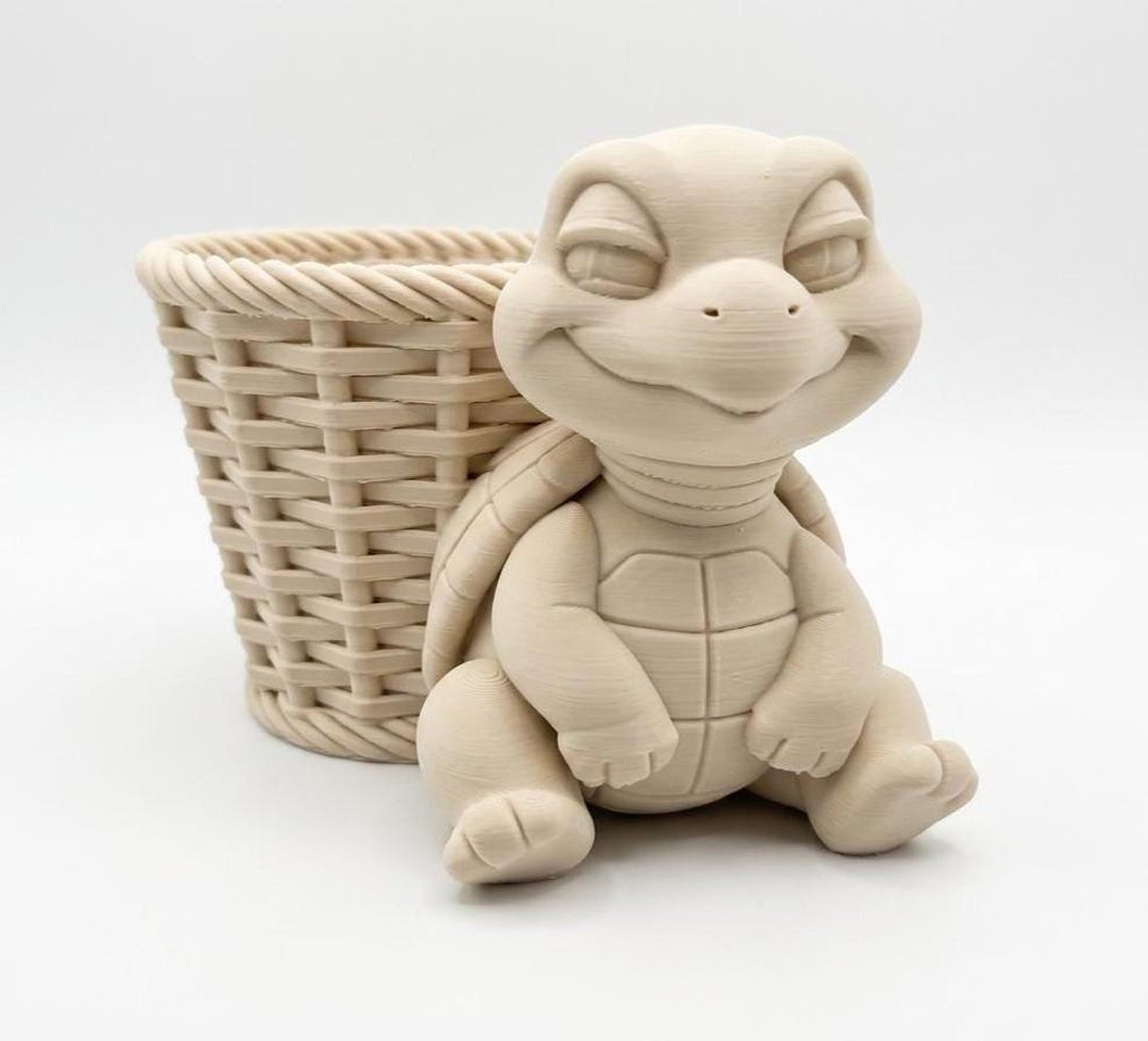 3D Printed Turtle Desk Organizer, Cute Turtle Pencil Holder, Unpainted ...
