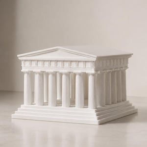 Parthenon Temple Statue, 3D Printed Ancient Greek Architecture, Greece Acropolis Miniature, Dark Academia Desk Object, History Teacher Gift
