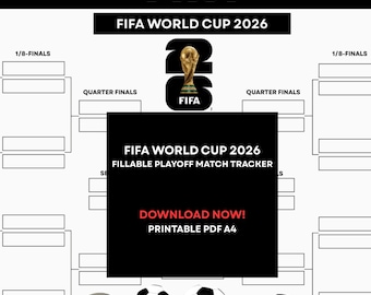 2026 FIFA World Cup Playoff Tracker | Knockout Stage Football Prediction Sheet (PDF A4)