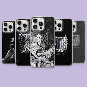 Attack on Titan-telefoonhoesje Wings Freedom Anime Cover voor iPhone 17Pro, 16, 15, 14, 13, 12, Samsung S26, S25, S24, S23Fe, A16, A56, Pixel 10