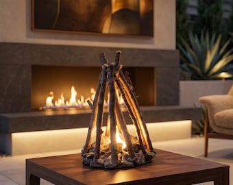 Campfire Lamp LED Flickering Tipi Tent Night LightTable Light Home Decor Fathers Day