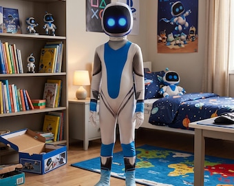 Robot Cosplay Jumpsuit, Kids Sci-Fi Bodysuit, Video Game Halloween Costume, Futuristic Hero Outfit, Party Dress Up