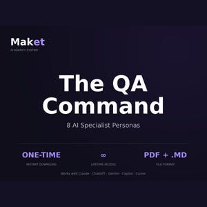 QA Testing AI Specialist Pack | 8 Expert Persona Cards for Test Plans, Launch Readiness, Performance & Accessibility Audits | Digital