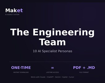 Pack spécialiste développeur IA | 10 cartes Persona d'expert pour la revue de code, l'architecture, le mobile, l'intégration de l'IA et les opérations cloud | Téléchargement numérique