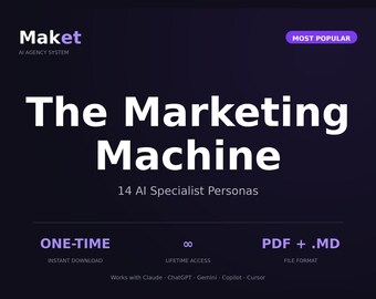 Pack spécialiste marketing IA | 14 cartes persona expertes pour la croissance, le contenu, le référencement, les e-mails et les réseaux sociaux | Téléchargement numérique pour entrepreneurs individuels