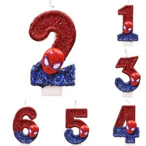 Superhjälte Spider-Man Rolig Figur Ljus Söt Tecknad Mönster 0-9 Fest Födelsedagsljus Tårtdekoration Barn Festpresent