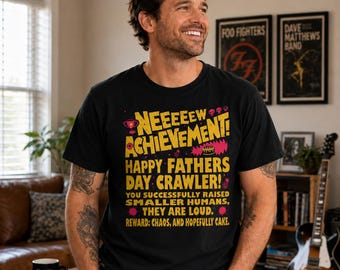 Koszulka Comfort Colors® Funny Dad Gamer, prezent na Dzień Ojca dla taty, koszulka z grafiką z nowym osiągnięciem, koszulka z humorem ojcostwa