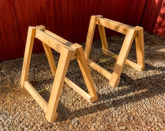 Folding Sawhorse Plans PDF 3-in-1 Portable Workbench & Table Support Easy 2x4 DIY Project