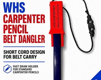 Carpenter Pencil Belt Holder, Fast-Draw Dangler, 2-Pack
