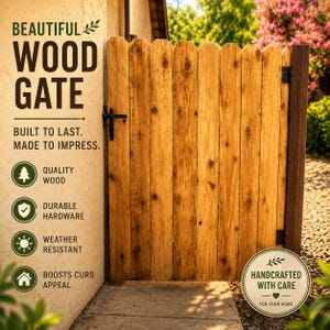 DIY Anti-Sag Wood Fence Gate Plans Half Lap PDF Build Guide (Beginner Woodworking)