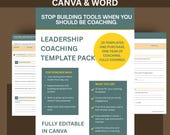 Executive Coaching Templates | 15-Template Pack for Leadership Coaches | 1:1 Coaching Tools | Editable Canva & Word