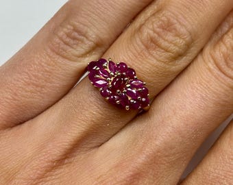 14k Yellow Gold Ruby Ring Antique