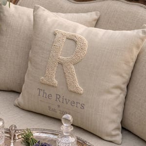 Wedding Monogram Initial Pillow, Personalized Couple Gift Bridal Decor