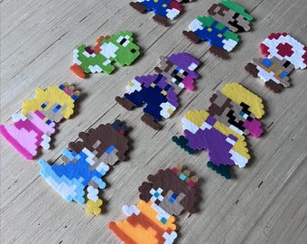Mario Characters | Perler Bead Creations & Magnets