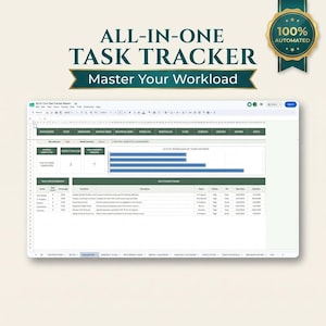 Alles-in-één taaktracker-spreadsheet | Google Spreadsheets Planner (digitale download)