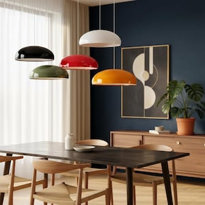 Set med pendellampor för mitten av århundradet | Skandinavisk färgglad taklampa | Nordisk hänglampa | Modern vardagsrumsinredning