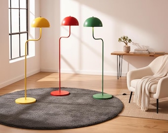 Lampadaire rétro scandinave | Lampadaire design danois | Éclairage de salon moderne | Déco nordique vintage chic