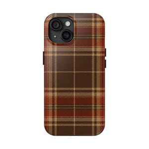 Funda para iPhone 18 17 16 15 Pro Max, MagSafe, con estampado de cuadros marrones, ideal para otoño. imagen 13