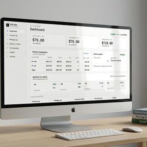 Kalkylblad för samåkningsbudget | Uber Lyft-utgiftsspårare (Excel/HTML)