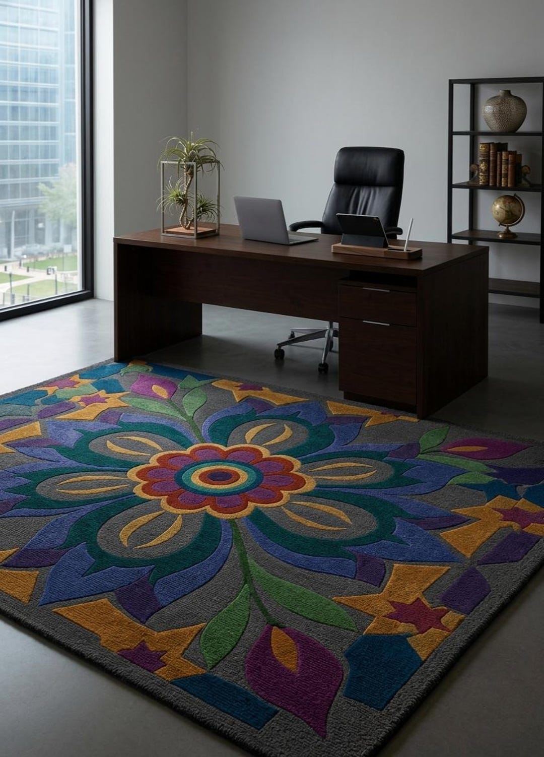Work Site Rug Hand Tufted Wool Rug, Large Office Area Rug - Etsy