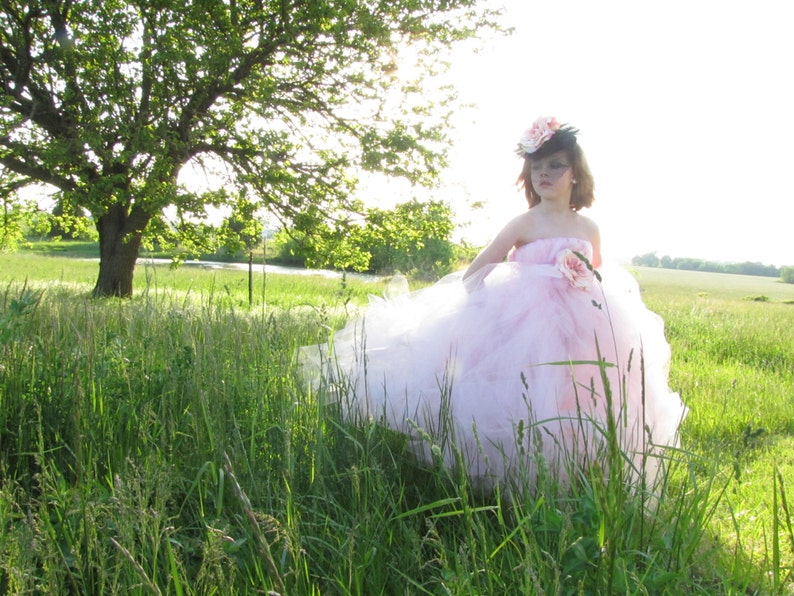 Detachable Train Flower Girl Dress