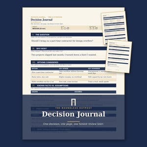Decision Journal Printable PDF - Three Weights for Light Medium & Life-Altering Choices | Calibration Review A4 US Letter