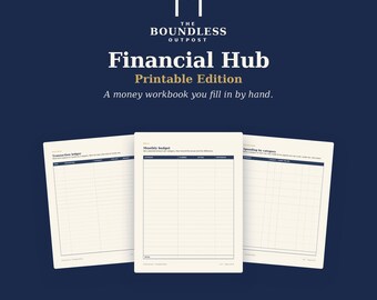 Budget Planner Printable | Finance Workbook with Ledger, Bills, Debt Payoff, Paycheck, Savings | US Letter & A4
