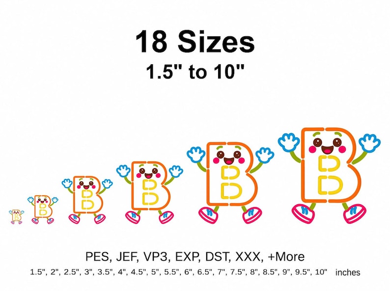 Cheering Letter B With Raised Arms Fill Embroidery, Machine Embroidery ...