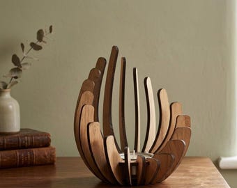 Portacandele in legno – Design a fiamma – Arredamento scandinavo – Portacandele in legno artigianale Portacandele in legno intagliato – Design a fiamma –