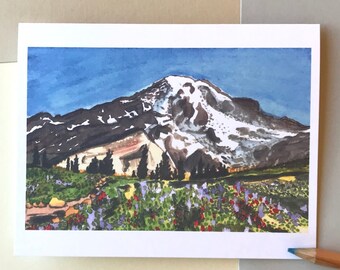 Cartes Mont Rainier| Cartes vierges Mount Rainier| Mont Rainier| Cartes Seattle| Cartes Washington| Carte Fleurs sauvages| Cartes de voeux