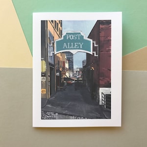 Ruelle des postes| Cartes postales de Seattle| Cartes postales du marché de Pike Place | Grunge de Seattle| Carte d'art urbain| Carte Marché fermier| Cartes postales de Washington